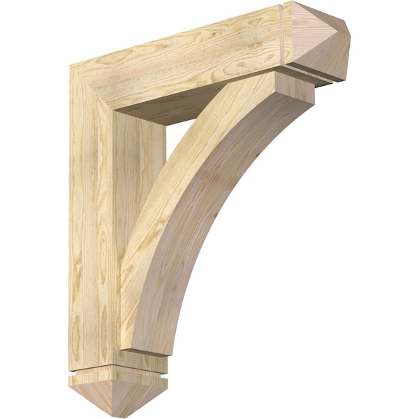 Ekena Millwork Thorton Arts and Crafts Rough Sawn Bracket w/ Offset Brace, Douglas Fir, 8"W x 32"D x 36"H BKT0806X32X36THR03RDF - main